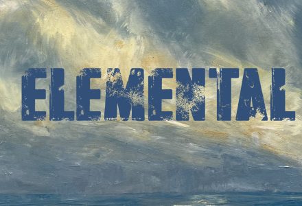 Elemental written on a cloud like background