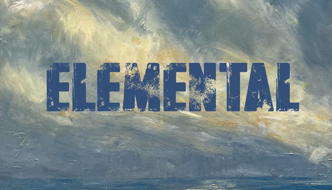 Elemental written on a cloud like background
